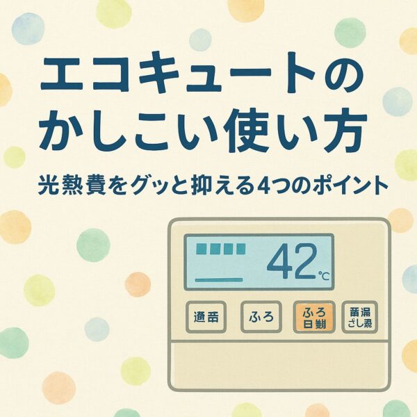 エコキュートのかしこい使い方｜光熱費をグッと抑える4つのポイント