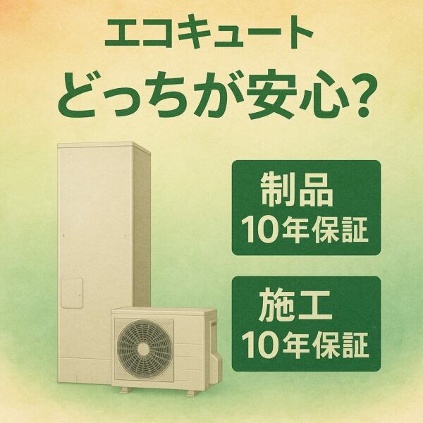 エコキュート　製品10年保証と施工10年保証の違いはなに？どっちが安心？